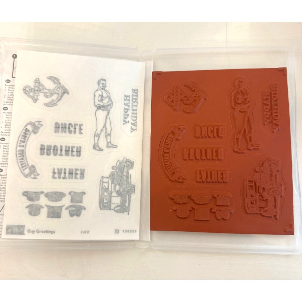 Stampin' Up! LOT 6 Stamp Sets Die cut Rubber Clings Dies Retired Dad Father - Picture 4 of 11